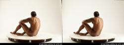 Nude Man Black Sitting poses - simple Average Short Black Sitting poses - ALL 3D Stereoscopic poses Realistic